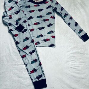 Hanna Andersson Light Blue Pajama Set with snowplows